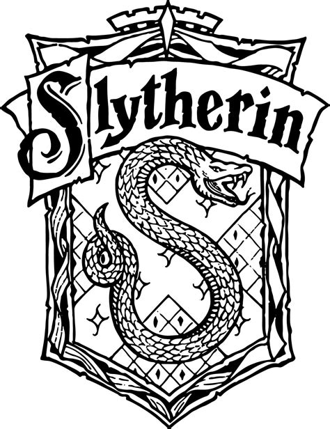 Printable Harry Potter Coloring Pages Slytherin