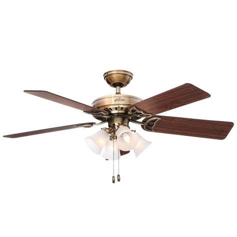Add that extra touch to any indoor or outdoor setting. Hunter Studio Series 52 in. Indoor Antique Brass Ceiling ...