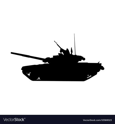 Military Tank Silhouette Howitzer Icon Royalty Free Vector