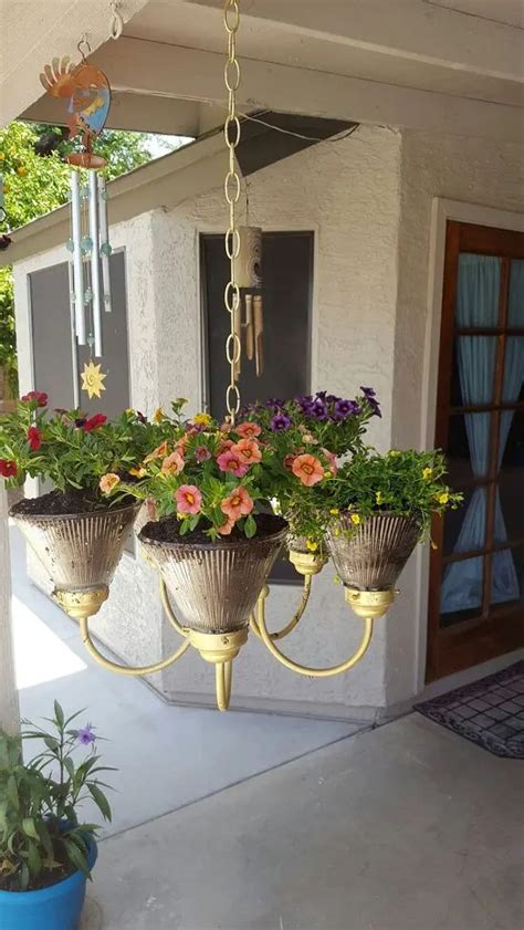 Repurpose Old Chandeliers Into Stunning Diy Chandelier Planters 9