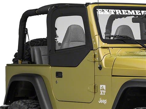 Smittybilt Jeep Wrangler Soft Top Door Skins W Clear Windows Black