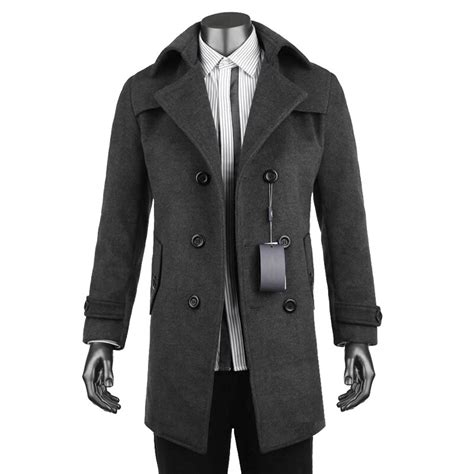 Discount New 2017 Woolen Jacket And Coat Men Casual Windbreaker