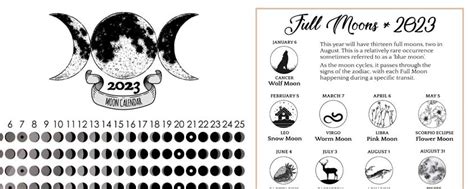 2023 Full Moon Calendar Printable Printable Blank World Images And