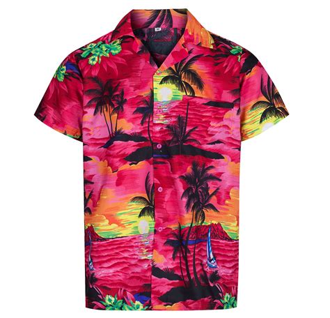 Mens Hawaiian Shirt Aloha Themed Party Shirt Holiday Beach Fancy Dress