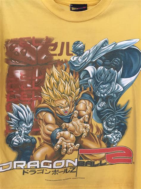 This yellow shirt features a simple spell out in japanese katakana. Vinatge Early 2000s Dragon Ball Z Shirt, Vintage Dragon ...