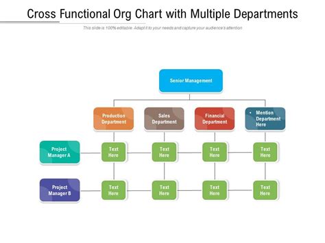 Cross Functional Org Chart With Multiple Departments Presentation