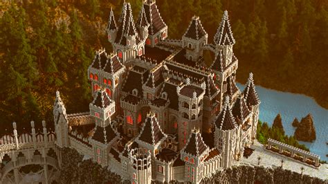 Draculas Castle Gothic Castle And Village Build Minecraft Map