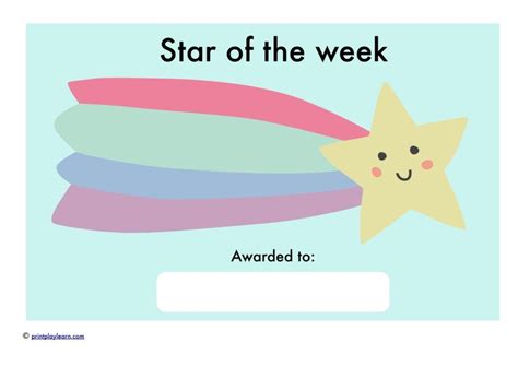 Shooting Star Certificate Free Teaching Resources Print Play Learn