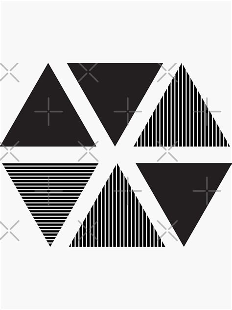 Vector Black And White Triangle Pattern Sticker For Sale By