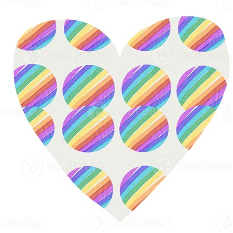 lgbt rainbow color in doodle heart freehand shape 19898813 png