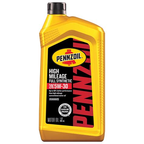 Pennzoil High Mileage Full Synthetic Sae 5w 30 Motor Oil Shop Motor