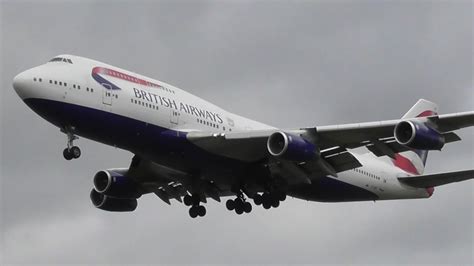 Ba Boeing 747 Landing At London Heathrow Airport Youtube