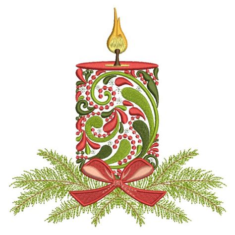 It is of the same quality as the designs in our shop. Ornate Christmas Candle Filled Machine Embroidery Design ...