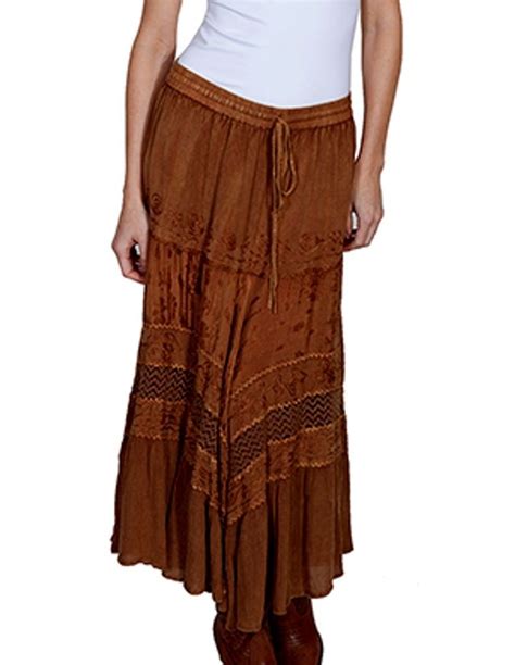 scully western skirt womens honey creek full length embroidery hc163 ebay