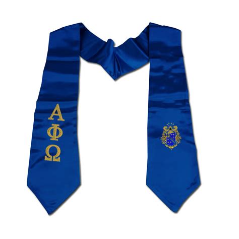Greek Graduation Stole With Embroidered Crest And Letters Emb