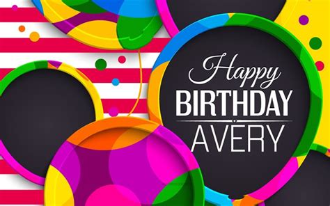 Download Avery Happy Birthday 4k Abstract 3d Art Avery Name Pink