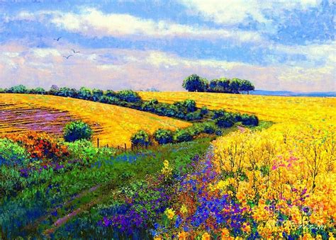 Impressionistic Landscape Painting Of A Field Of Flowers U2018 Fields