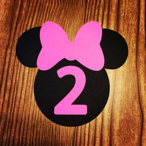 Minnie Mouse Cut Outs With Bows And Birthday Number Age 2 Etsy