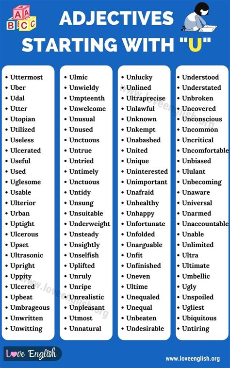 His ceaseless questions began to annoy me. Adjectives that Start with U: List of 100 Adjectives that ...