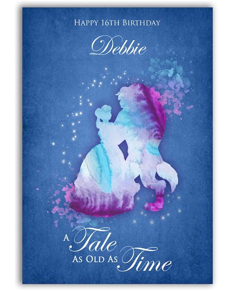Personalised Disney Beauty And The Beast Birthday Card Etsy