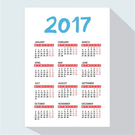 Free Vector White Calendar Design
