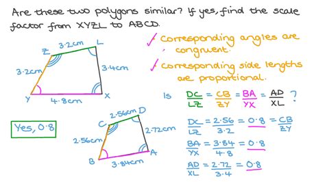 Question Video: Finding the Scale Factor between Two Similar Polygons given Their Dimensions