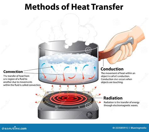 Diagram Showing Methods Of Heat Transfer Stock Vector Illustration Of
