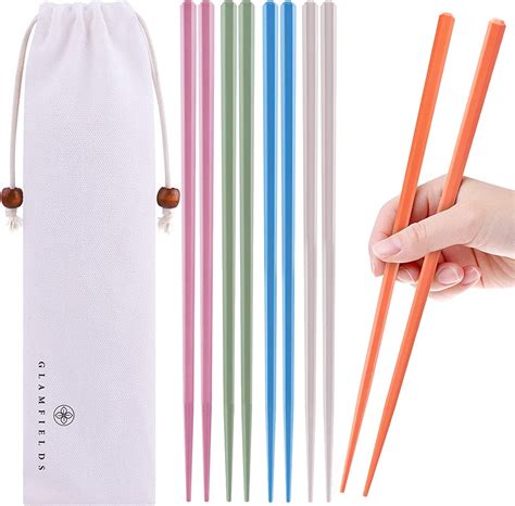 5 Pairs Fiberglass Chopsticks Glamfields Reusable Japanese