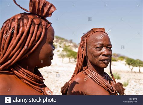 Himba Women In A Village Near Epupa Falls Namibia Africa Stock Photo