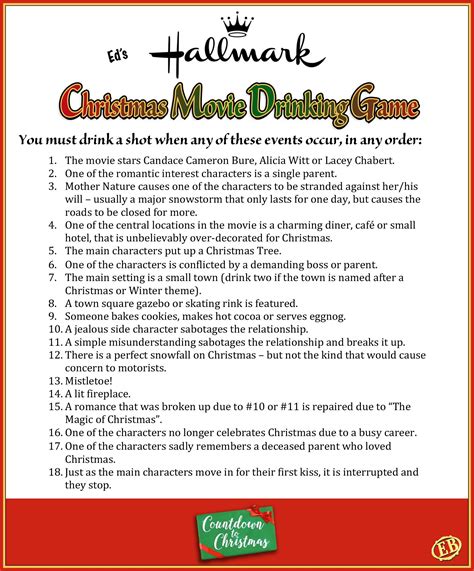 Drinking Game Hallmark Christmas Movies Drinkjullla