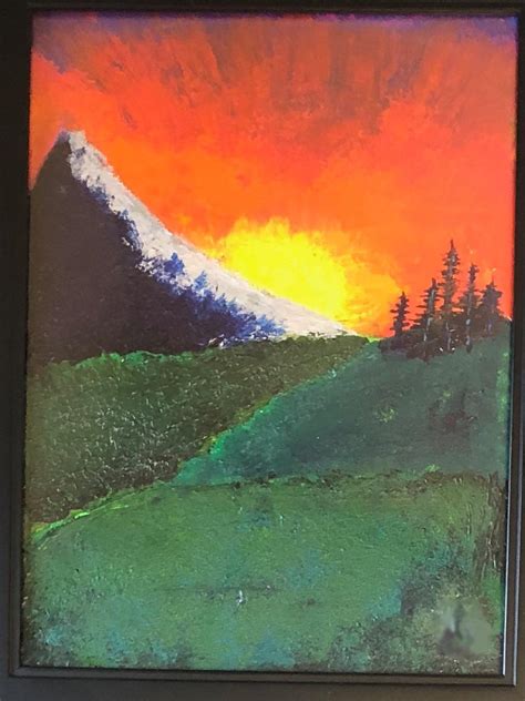 Sunset Mountain Me Acrylics 2019 Art