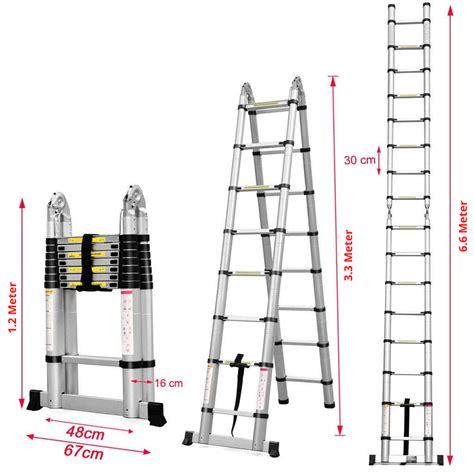 Equal 22 Feet Portable Folding Aluminium Telescopic Ladder Buy Online
