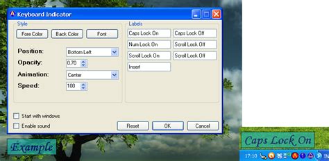 Xara Keyboard Indicator Num Lock Caps Lock Scroll Lock의 상태 표시