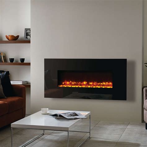 Gazco Fires Radiance 100w Wall Mounted Black Glass Electric Fire With