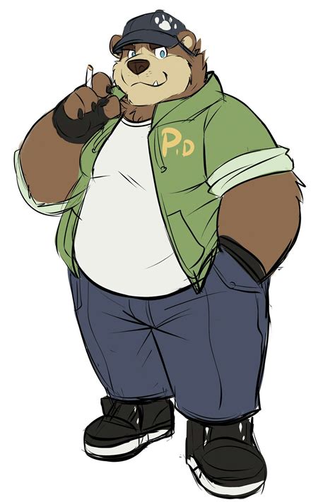 A Cartoon Bear With A Baseball Cap And Green Jacket Standing In Front
