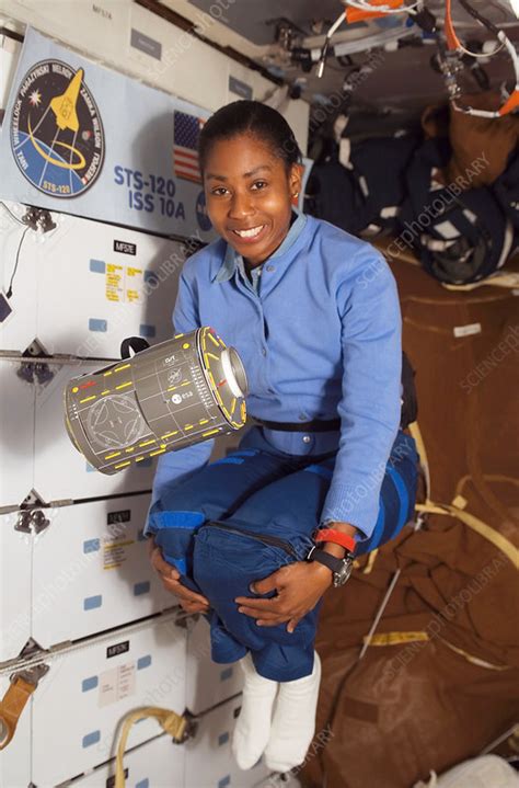nasa astronaut stephanie wilson on space shuttle discovery stock image c053 2074 science