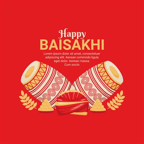 Happy Vaisakhi Banner Template Indian Festival Vector Stock 21193090
