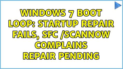 If you are experiencing the same kind of problem at your end, no need. Windows 7 Boot Loop: Startup Repair fails, sfc /scannow ...