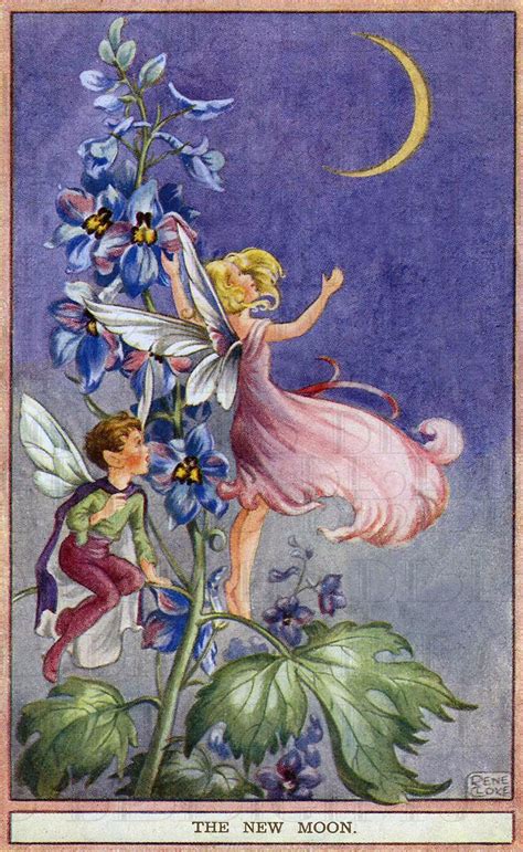 New Moon Vintage Fairy Illustration Fairy Digital Download Etsy In