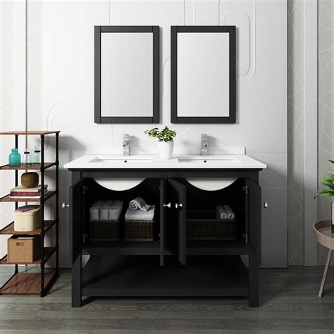 48 Traditional Double Sink Bathroom Vanity With Mirrors And Color Options