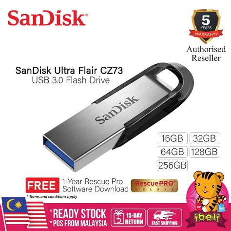 Sandisk Ultra Flair Cz73 16gb 32gb 64gb 128gb256gb Usb 30 Flash