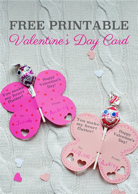 Free Printable Butterfly Valentines Day Card Jocelyn Naquin
