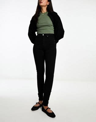 Dr Denim Solitaire High Rise Super Skinny Jeans In Black Asos