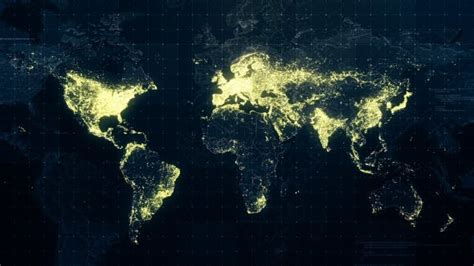 Mapa Do Mundo Noite Iluminação Rollback 4k De Rodionova Na Envato Elements
