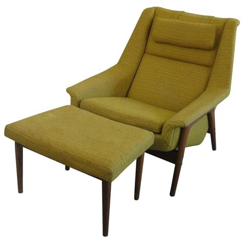 Mid Century Swedish Lounge Chair And Ottoman With Dux Label 1stdibs