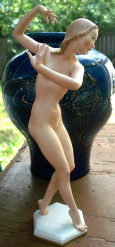 HUTSCHENREUTHER GERMANY ART DECO NUDE SENSUAL DANCING LADY 9 STATUE C