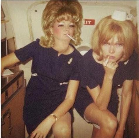 History Daily Women Smoking Stewardess Stewardess Uniform