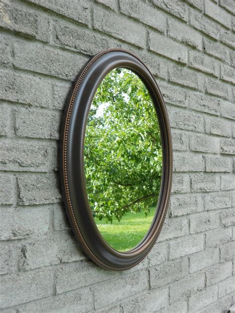 Wall Oval Mirror With Oil Rubbed Bronze Color Frame Etsy