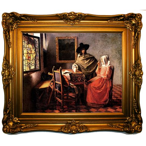Historic Art Gallery The Glass Of Wine By Johannes Vermeer Framed
