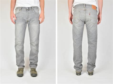 Mens Levis 501 Grey Denim Jeans Size W 33 L 32 Etsy